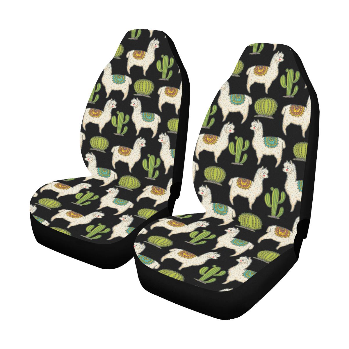 Alpaca Cactus Pattern Print Design 07 Car Seat Covers (Set of 2)-JORJUNE.COM