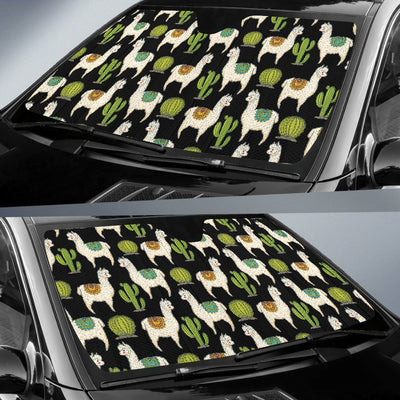 Alpaca Cactus Pattern Print Design 07 Car Sun Shade-JORJUNE.COM