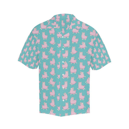 Alpaca Cartoon Design Themed Print Hawaiian Shirt-JORJUNE.COM