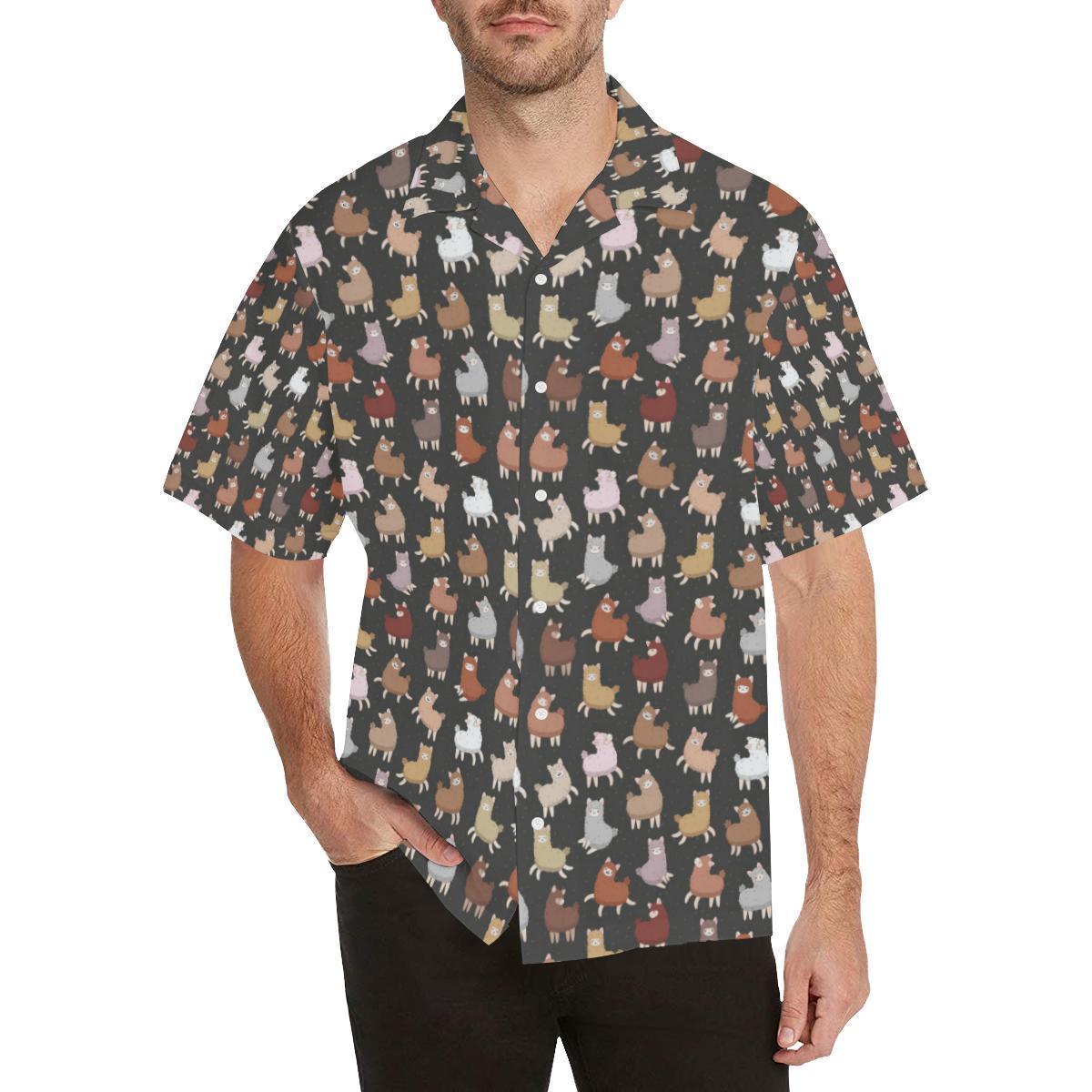 Alpaca Cute Design Themed Print Hawaiian Shirt-JORJUNE.COM