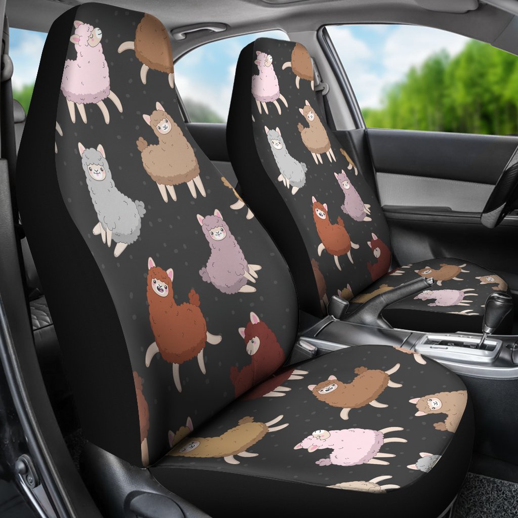 Alpaca Cute Design Themed Print Universal Fit Car Seat Covers