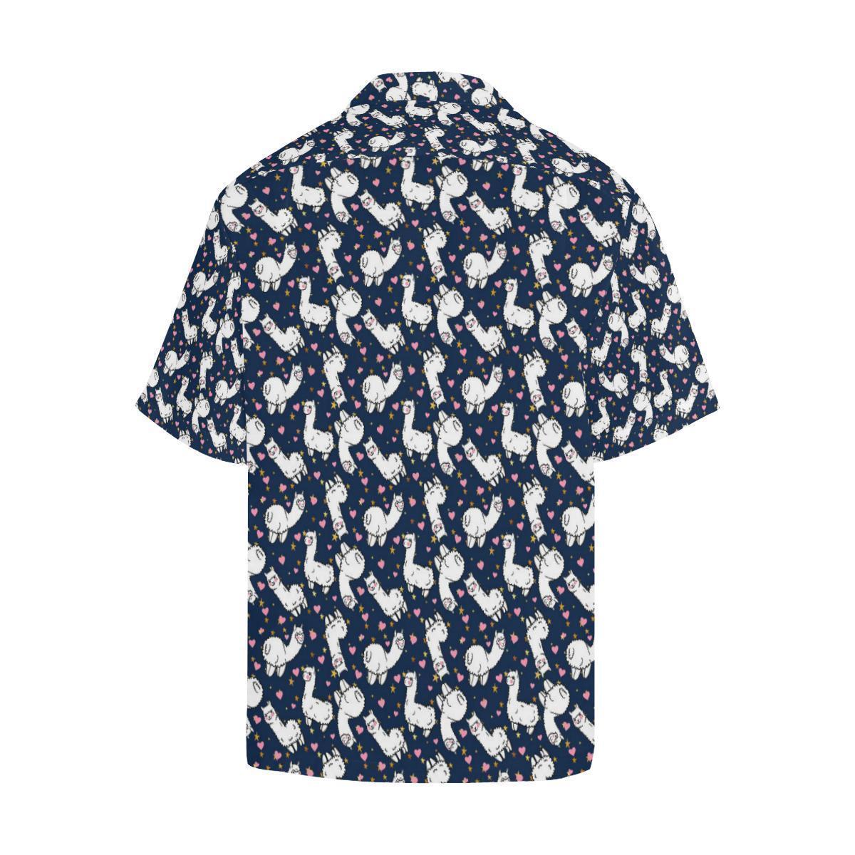 Alpaca Heart Star Design Themed Print Hawaiian Shirt-JORJUNE.COM