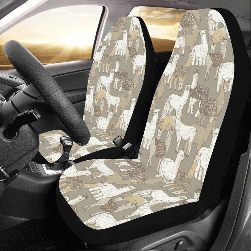 Alpaca Pattern Print Design 01 Car Seat Covers (Set of 2)-JORJUNE.COM