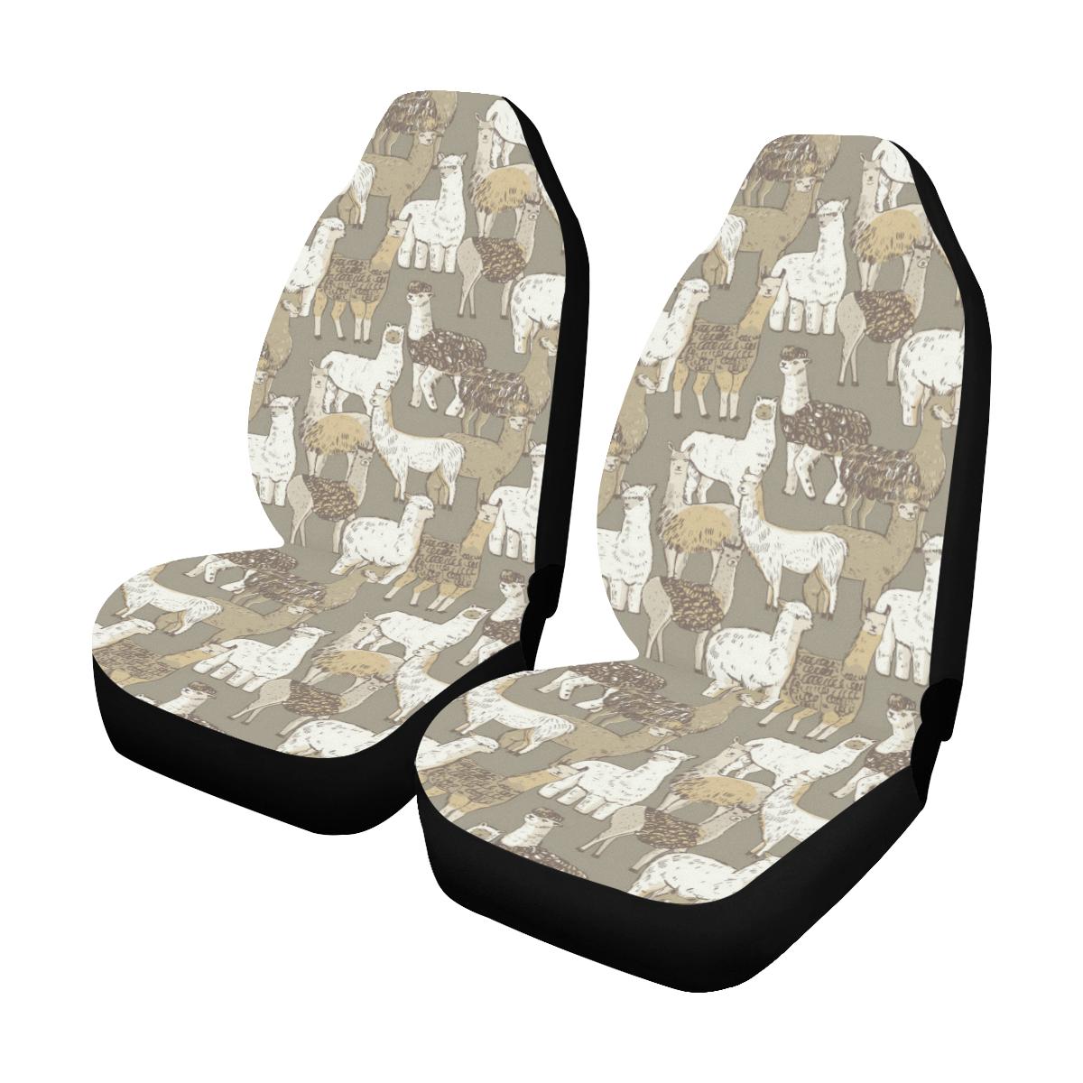 Alpaca Pattern Print Design 01 Car Seat Covers (Set of 2)-JORJUNE.COM