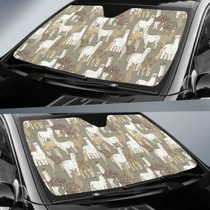 Alpaca Pattern Print Design 01 Car Sun Shade-JORJUNE.COM