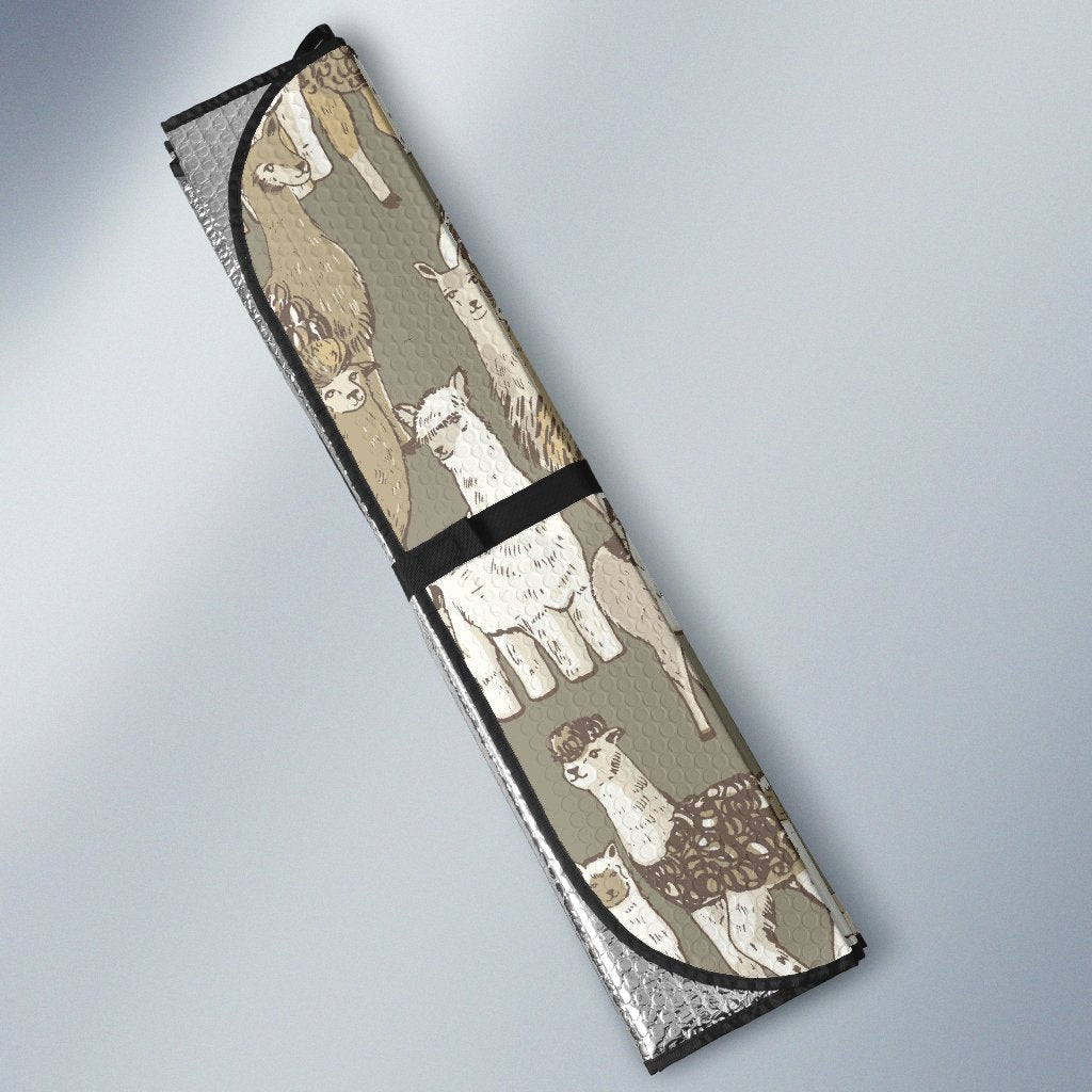 Alpaca Pattern Print Design 01 Car Sun Shade-JORJUNE.COM