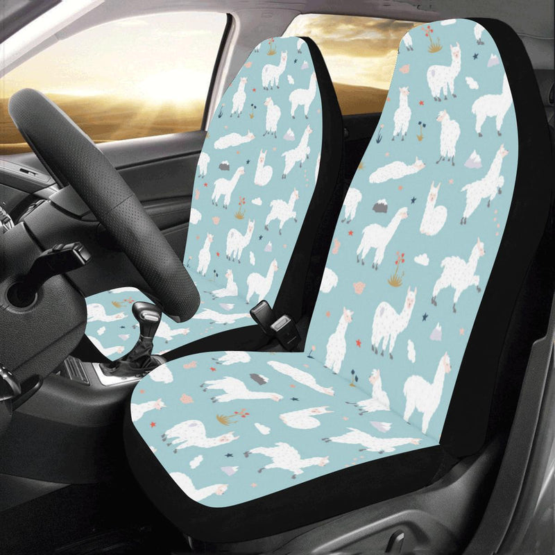 Alpaca Pattern Print Design 02 Car Seat Covers (Set of 2)-JORJUNE.COM