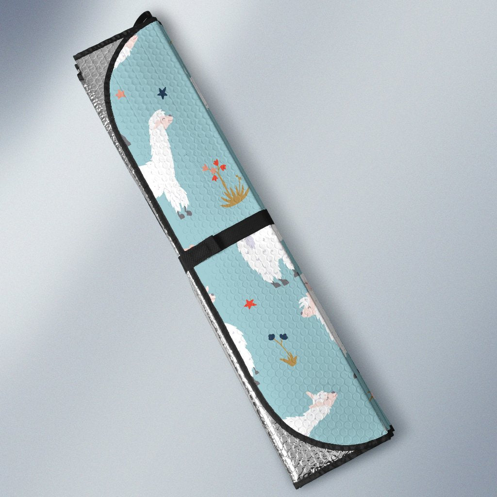 Alpaca Pattern Print Design 02 Car Sun Shade-JORJUNE.COM