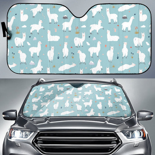 Alpaca Pattern Print Design 02 Car Sun Shade-JORJUNE.COM