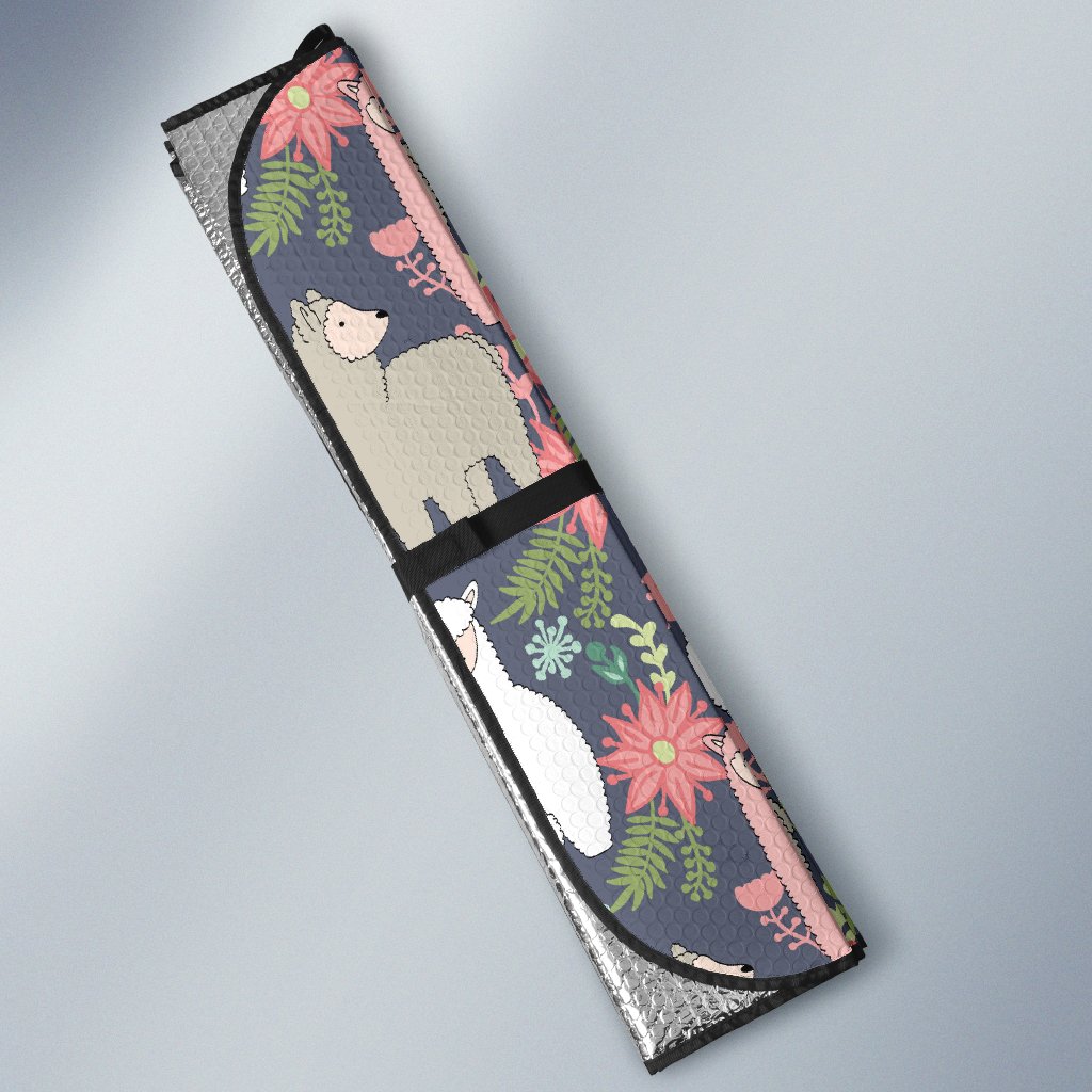 Alpaca Pattern Print Design 03 Car Sun Shade-JORJUNE.COM