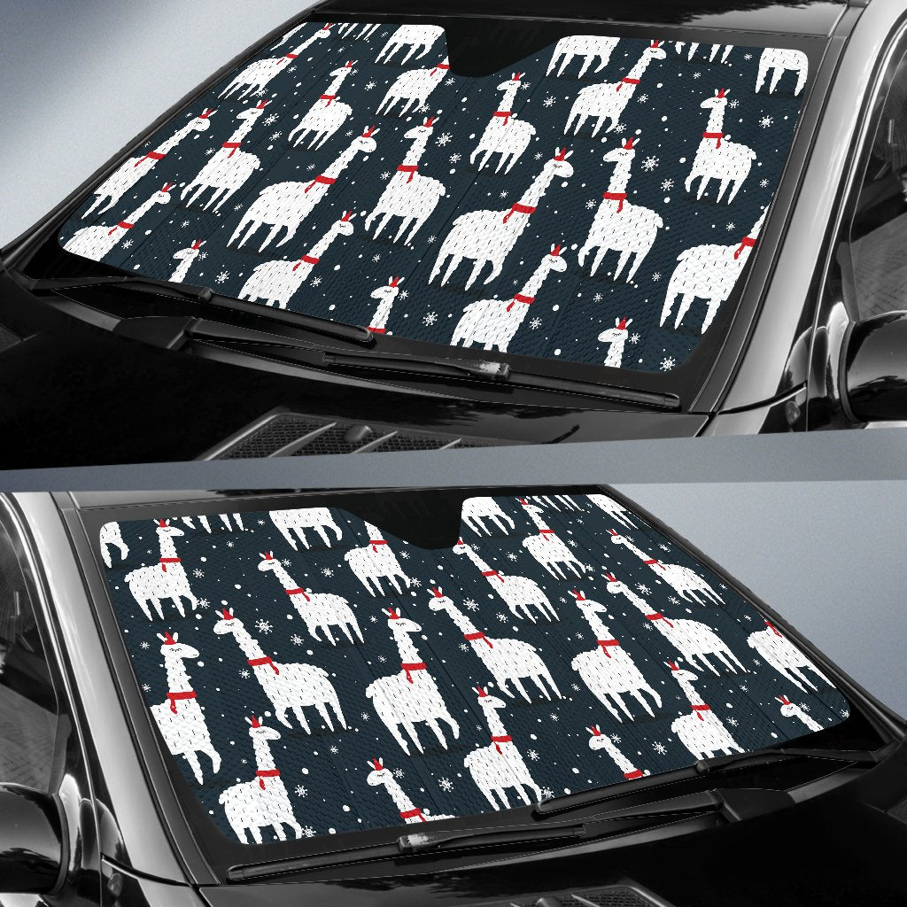 Alpaca Pattern Print Design 04 Car Sun Shade-JORJUNE.COM