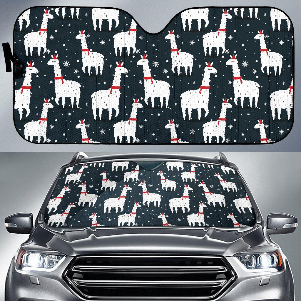 Alpaca Pattern Print Design 04 Car Sun Shade-JORJUNE.COM