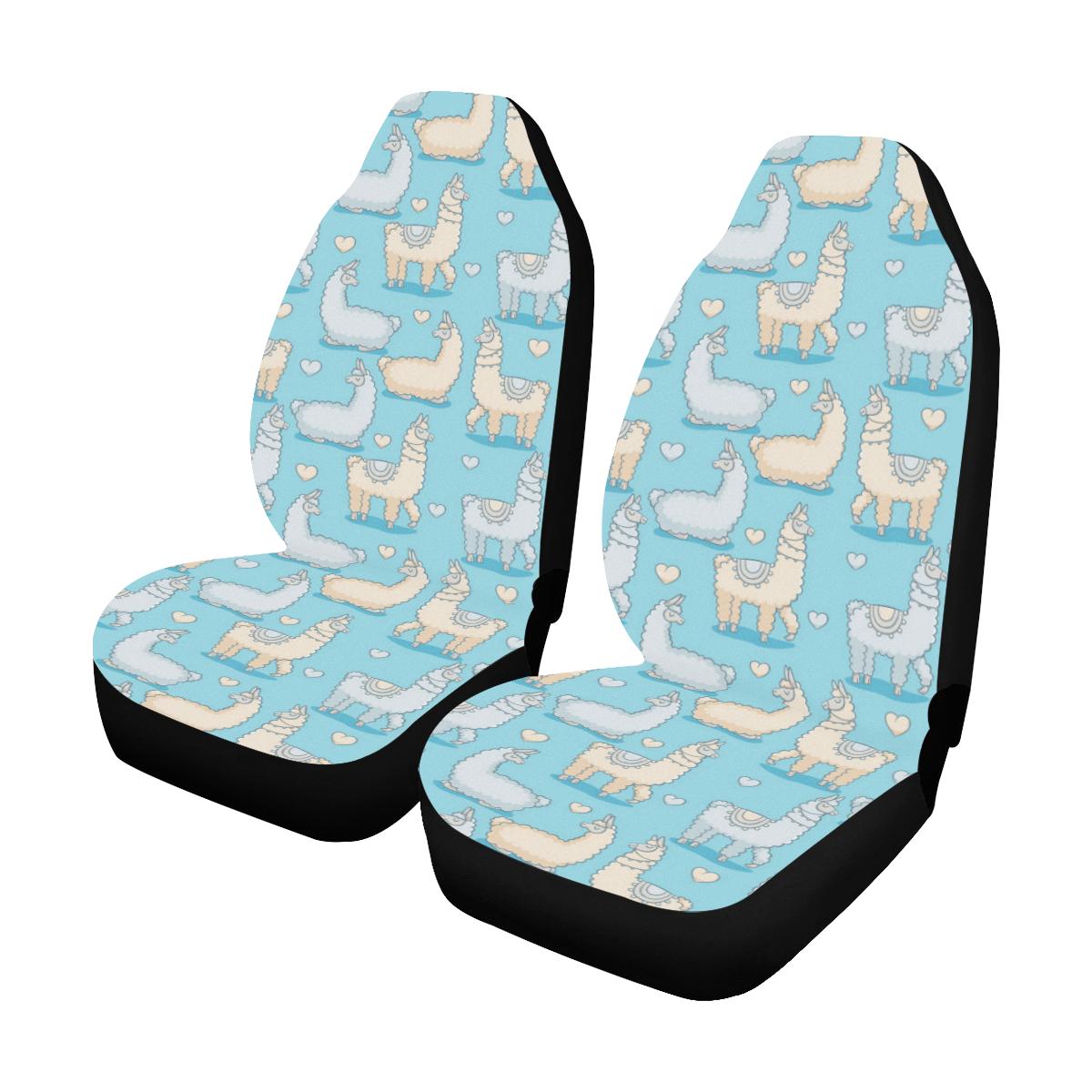 Alpaca Pattern Print Design 06 Car Seat Covers (Set of 2)-JORJUNE.COM