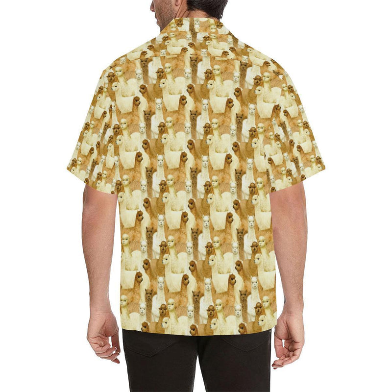 Alpaca Watercolor Design Themed Print Hawaiian Shirt-JORJUNE.COM