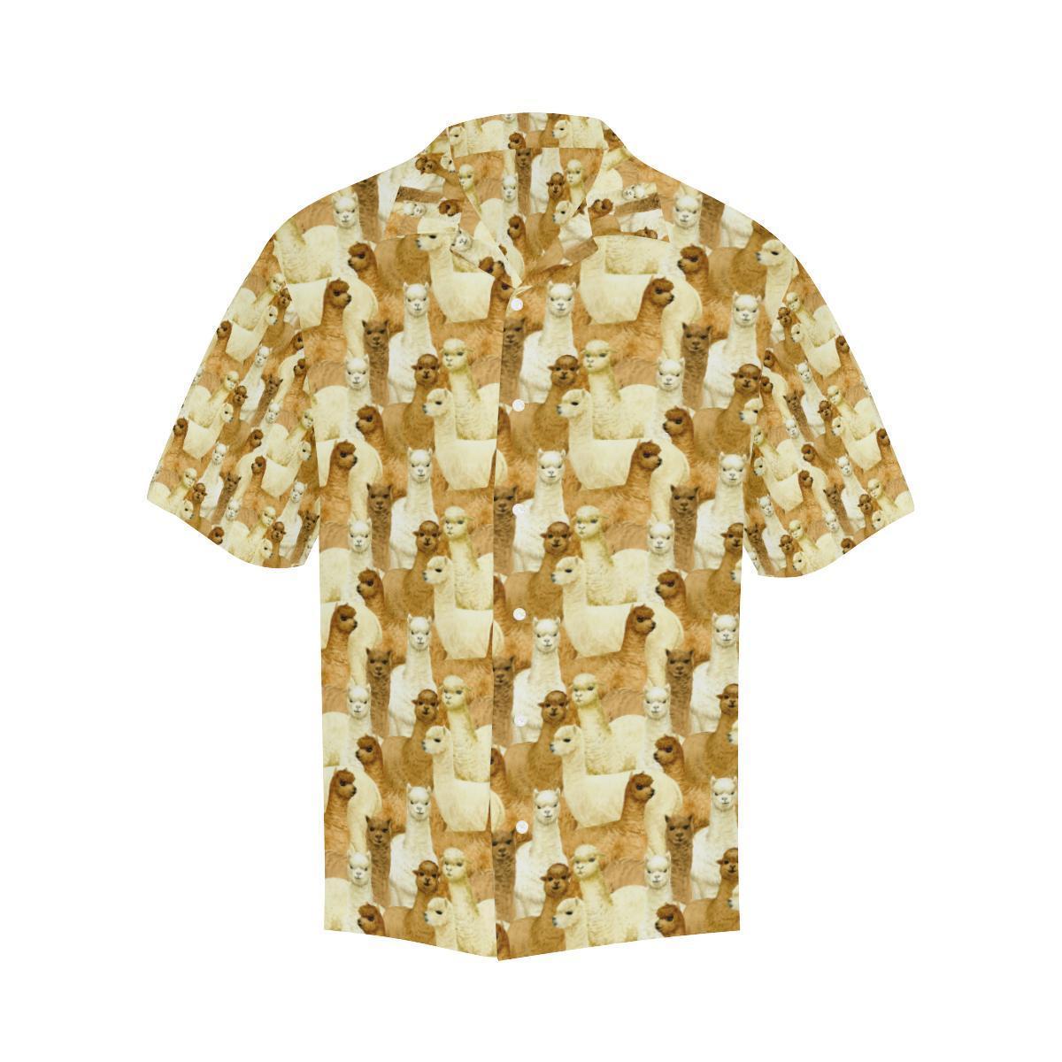 Alpaca Watercolor Design Themed Print Hawaiian Shirt-JORJUNE.COM
