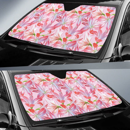 Amaryllis Pattern Print Design 02 Car Sun Shade-JORJUNE.COM