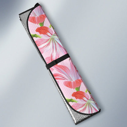 Amaryllis Pattern Print Design 02 Car Sun Shade-JORJUNE.COM