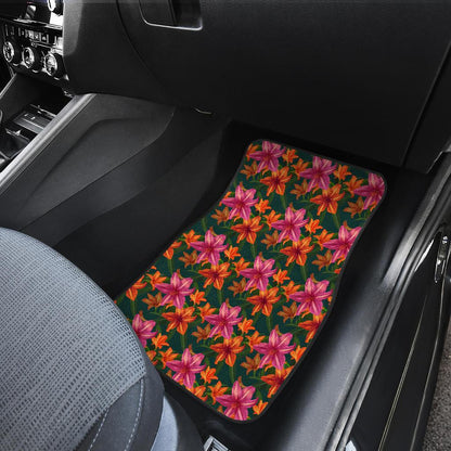 Amaryllis Pattern Print Design AL01 Car Floor Mats-JorJune