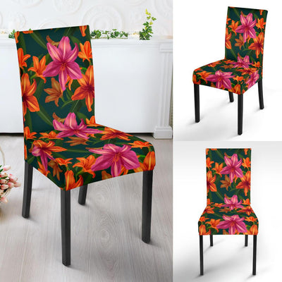 Amaryllis Pattern Print Design AL01 Dining Chair Slipcover-JORJUNE.COM