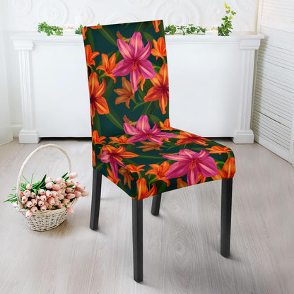 Amaryllis Pattern Print Design AL01 Dining Chair Slipcover-JORJUNE.COM