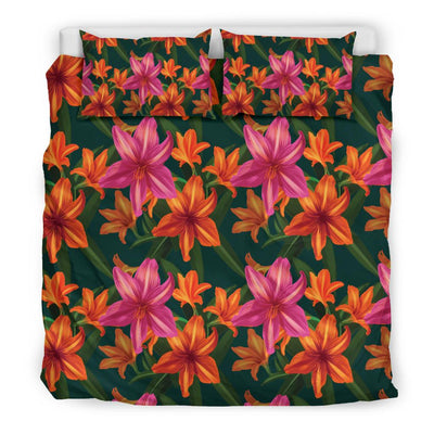 Amaryllis Pattern Print Design AL01 Duvet Cover Bedding Set-JORJUNE.COM
