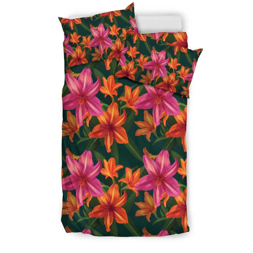 Amaryllis Pattern Print Design AL01 Duvet Cover Bedding Set-JORJUNE.COM