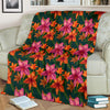 Amaryllis Pattern Print Design AL01 Fleece Blankete