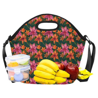 Amaryllis Pattern Print Design AL01 Neoprene Lunch Bag-JorJune