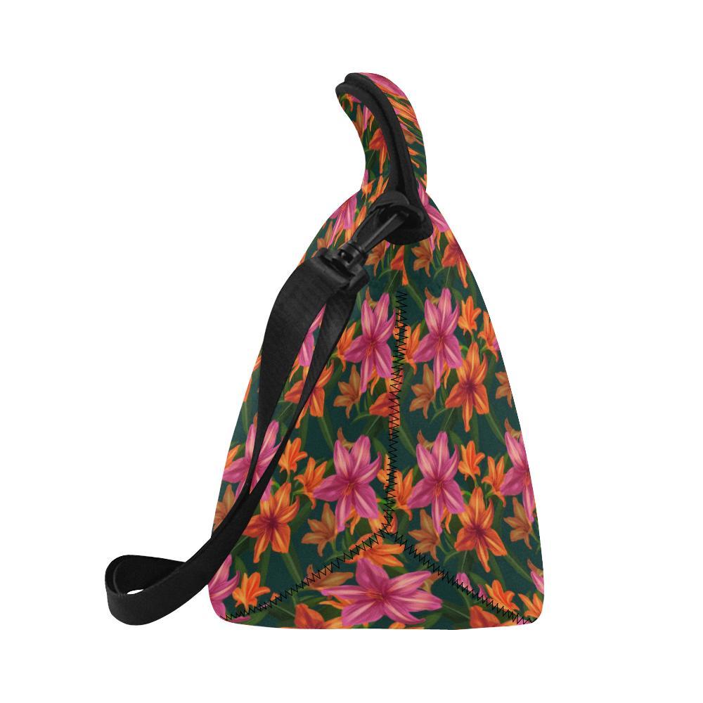 Amaryllis Pattern Print Design AL01 Neoprene Lunch Bag-JorJune