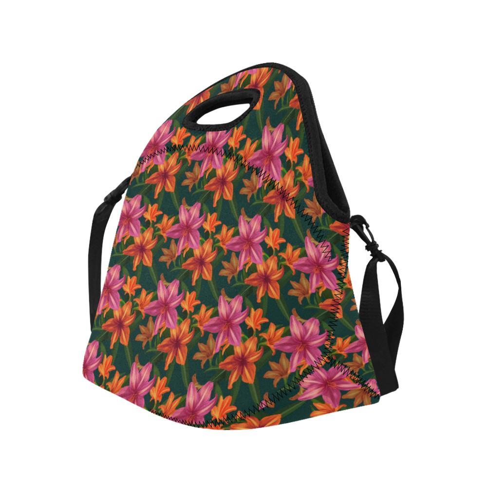 Amaryllis Pattern Print Design AL01 Neoprene Lunch Bag-JorJune