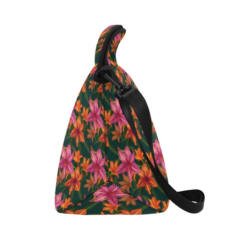 Amaryllis Pattern Print Design AL01 Neoprene Lunch Bag-JorJune