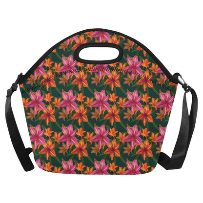 Amaryllis Pattern Print Design AL01 Neoprene Lunch Bag-JorJune