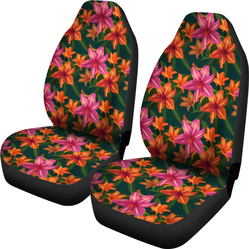 Amaryllis Pattern Print Design AL01 Universal Fit Car Seat Covers