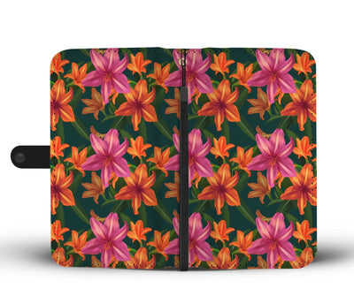 Amaryllis Pattern Print Design AL01 Wallet Phone Case