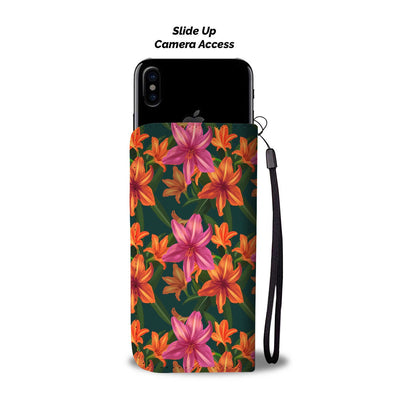 Amaryllis Pattern Print Design AL01 Wallet Phone Case