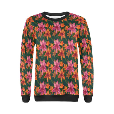 Amaryllis Pattern Print Design AL01 Women Long Sleeve Sweatshirt-JorJune