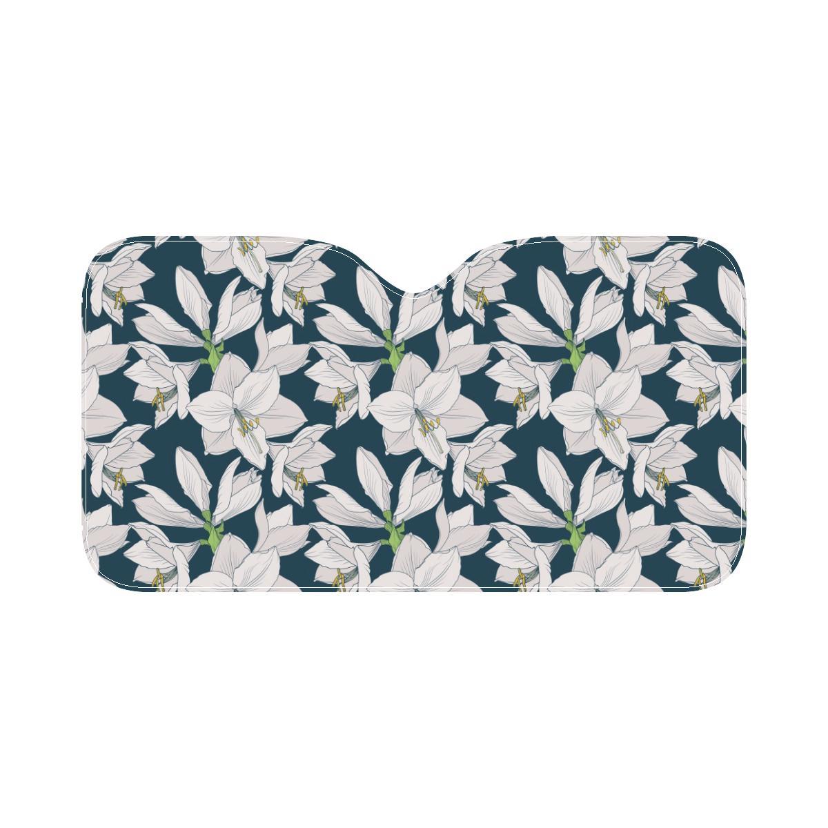 Amaryllis Pattern Print Design AL02 Car Sun Shade-JorJune
