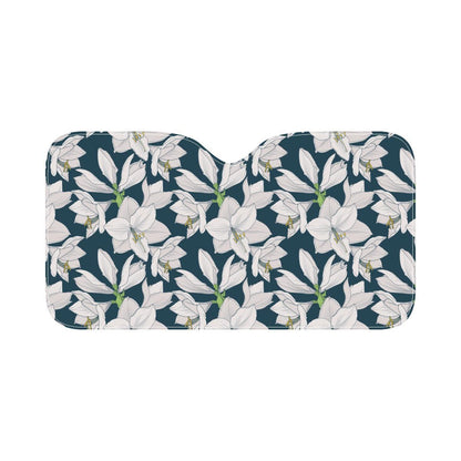 Amaryllis Pattern Print Design AL02 Car Sun Shade-JorJune