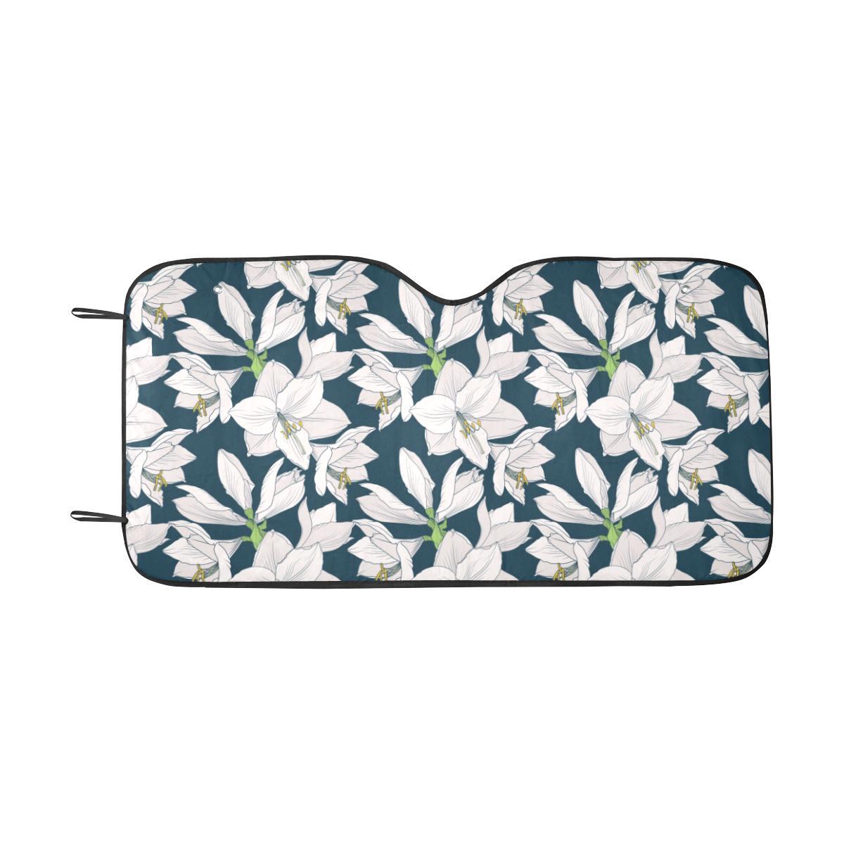 Amaryllis Pattern Print Design AL02 Car Sun Shade-JorJune