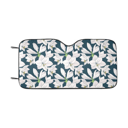 Amaryllis Pattern Print Design AL02 Car Sun Shade-JorJune