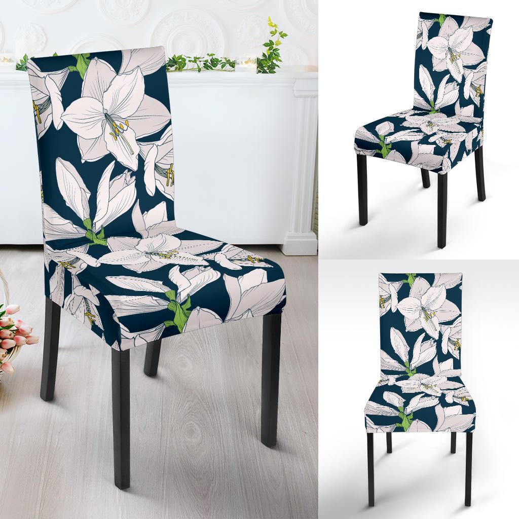 Amaryllis Pattern Print Design AL02 Dining Chair Slipcover-JORJUNE.COM