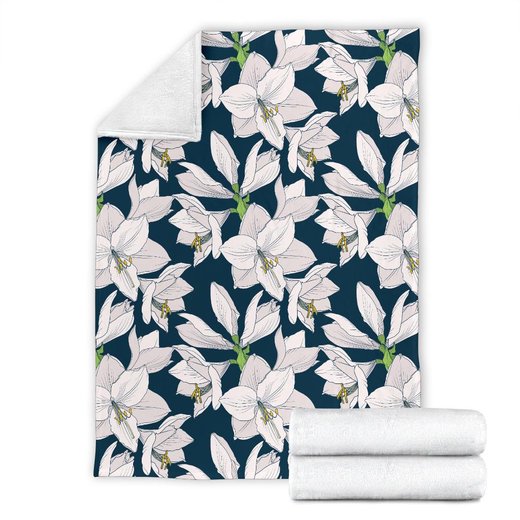 Amaryllis Pattern Print Design AL02 Fleece Blankete