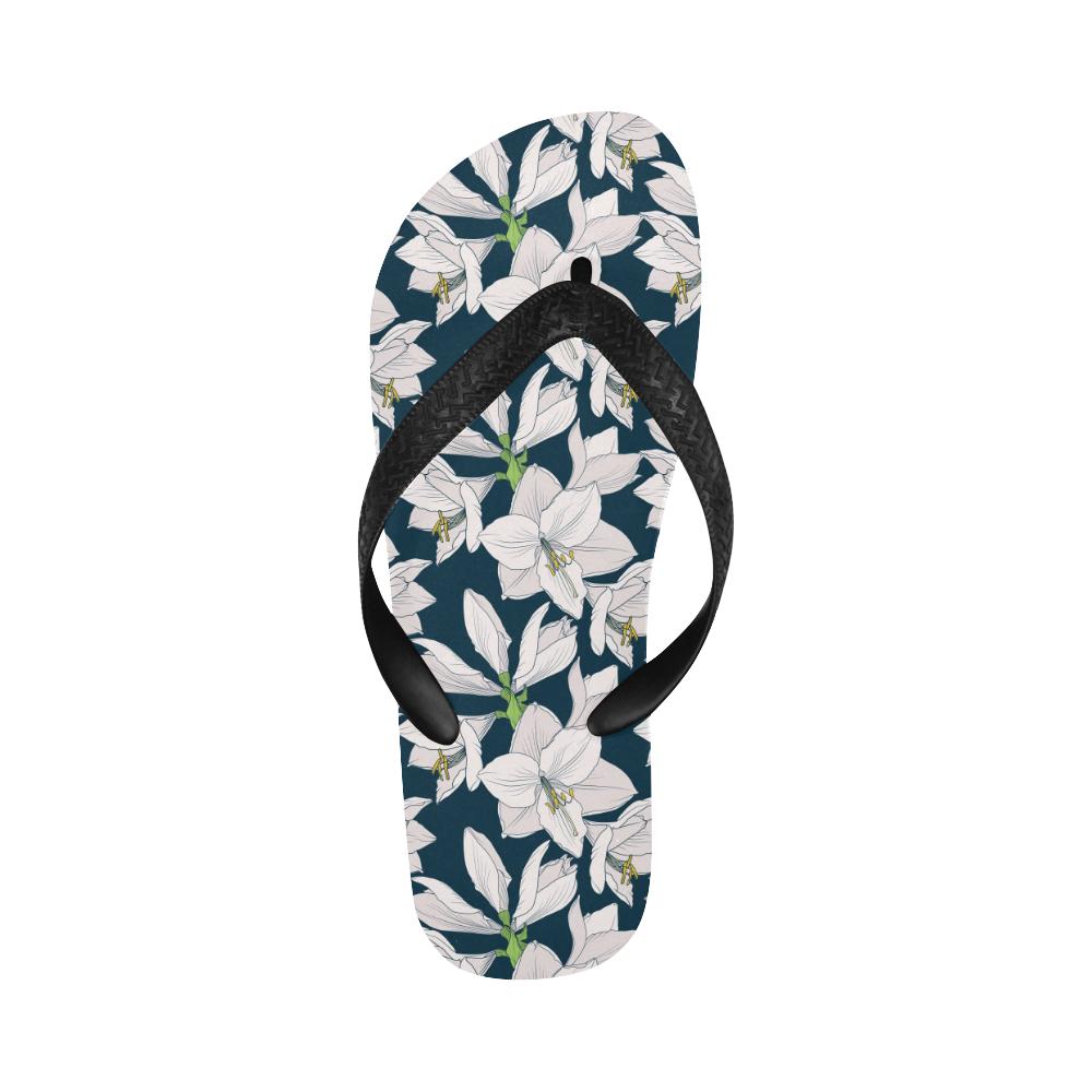 Amaryllis Pattern Print Design AL02 Flip Flops-JorJune