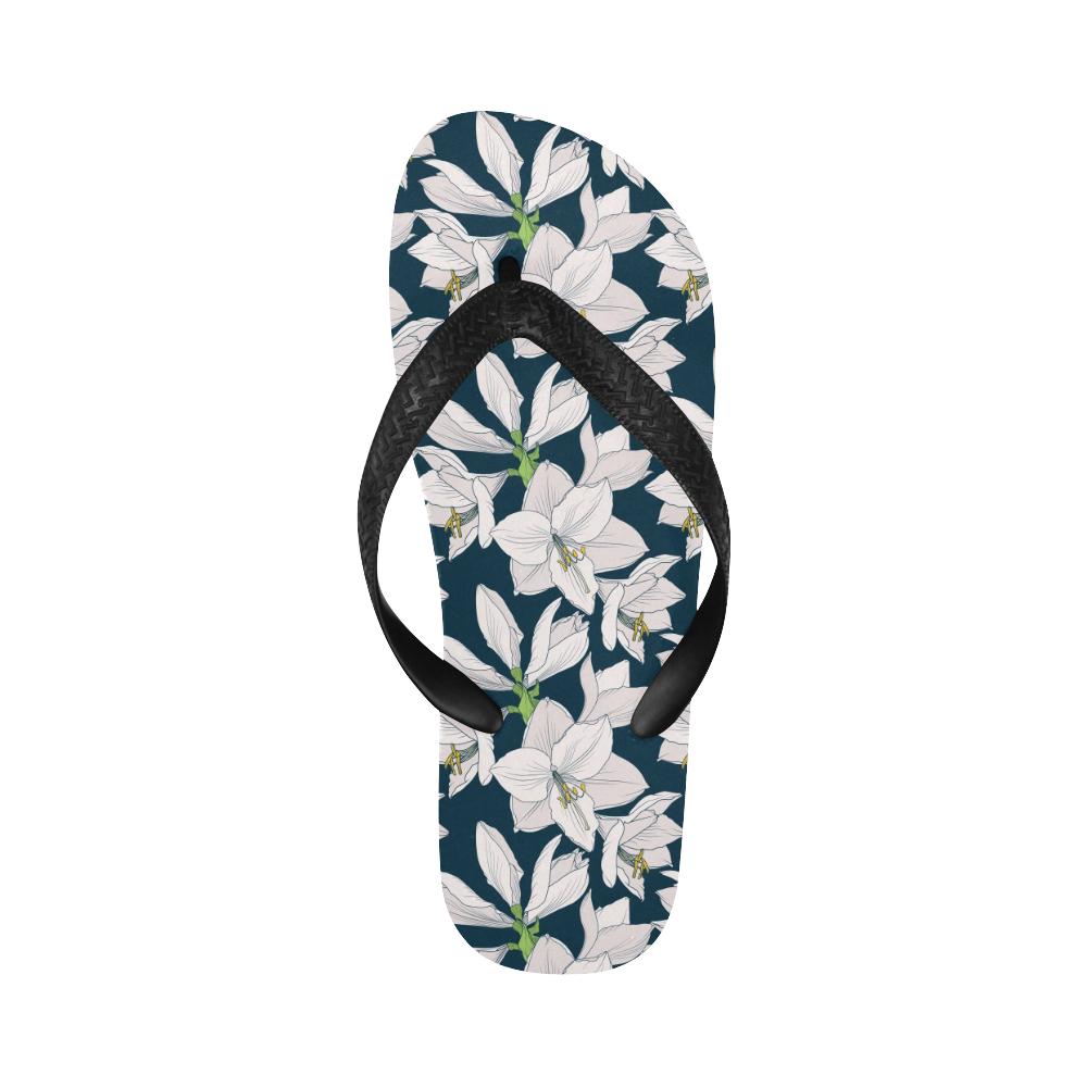 Amaryllis Pattern Print Design AL02 Flip Flops-JorJune