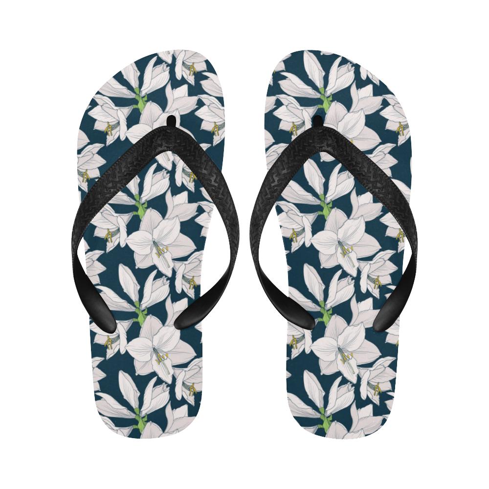 Amaryllis Pattern Print Design AL02 Flip Flops-JorJune