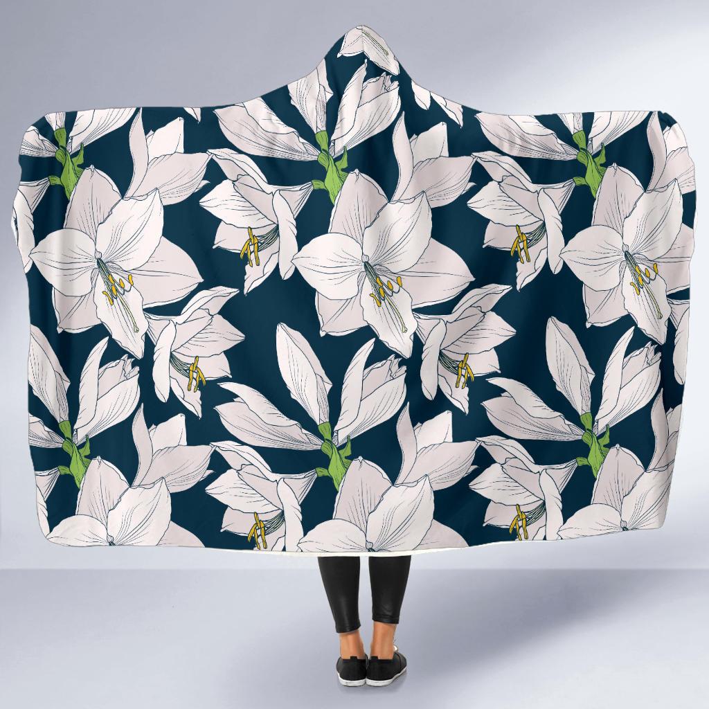 Amaryllis Pattern Print Design AL02 Hooded Blanket-JORJUNE.COM