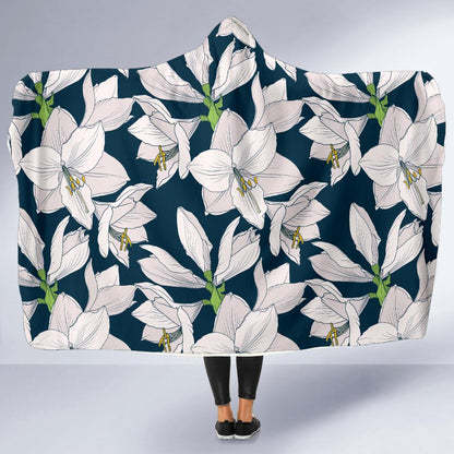 Amaryllis Pattern Print Design AL02 Hooded Blanket-JORJUNE.COM