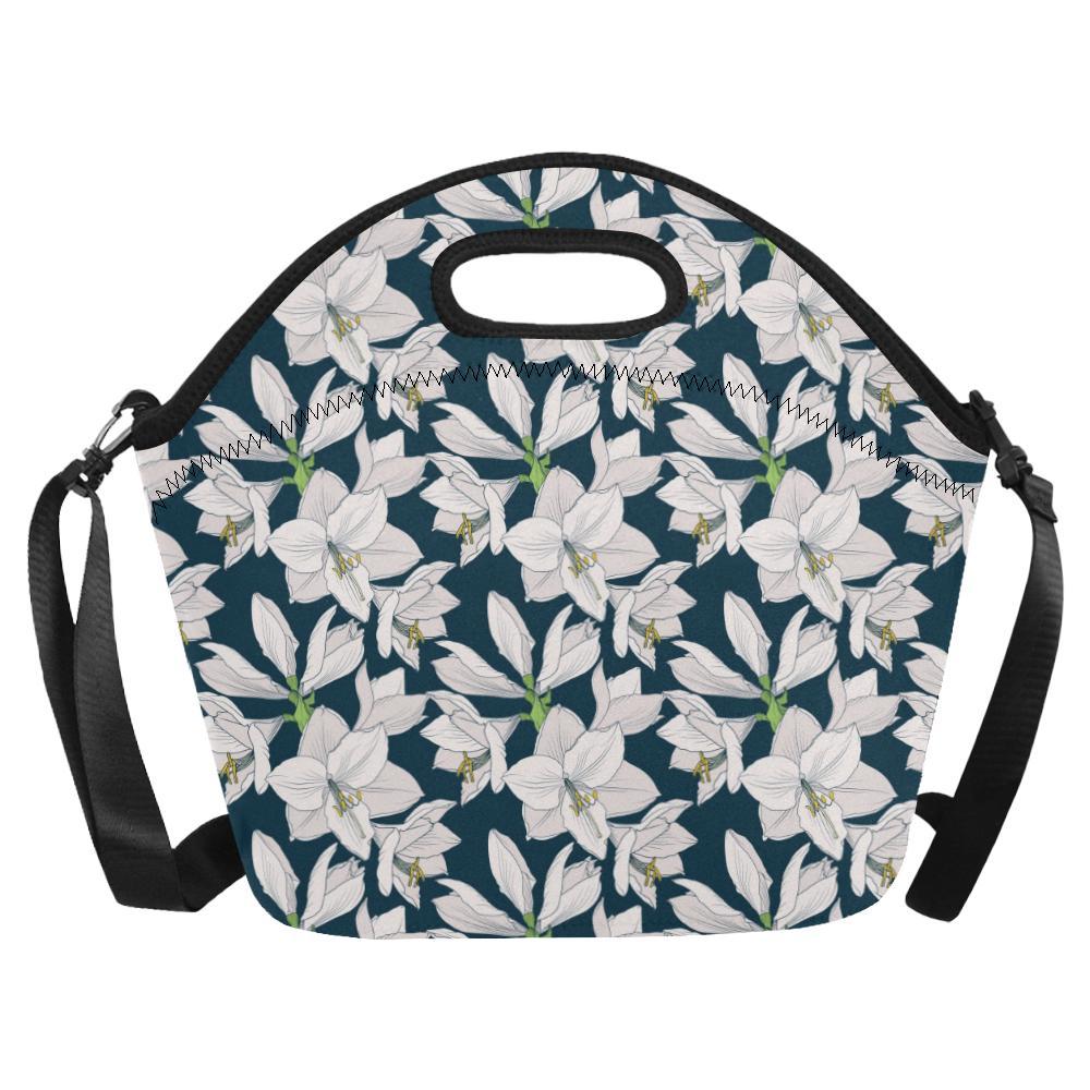 Amaryllis Pattern Print Design AL02 Neoprene Lunch Bag-JorJune