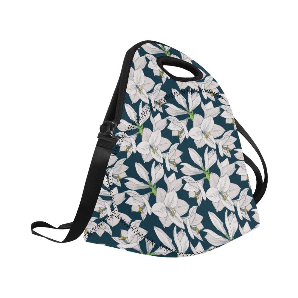 Amaryllis Pattern Print Design AL02 Neoprene Lunch Bag-JorJune