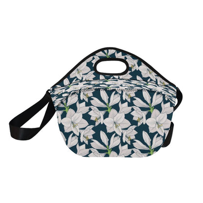 Amaryllis Pattern Print Design AL02 Neoprene Lunch Bag-JorJune